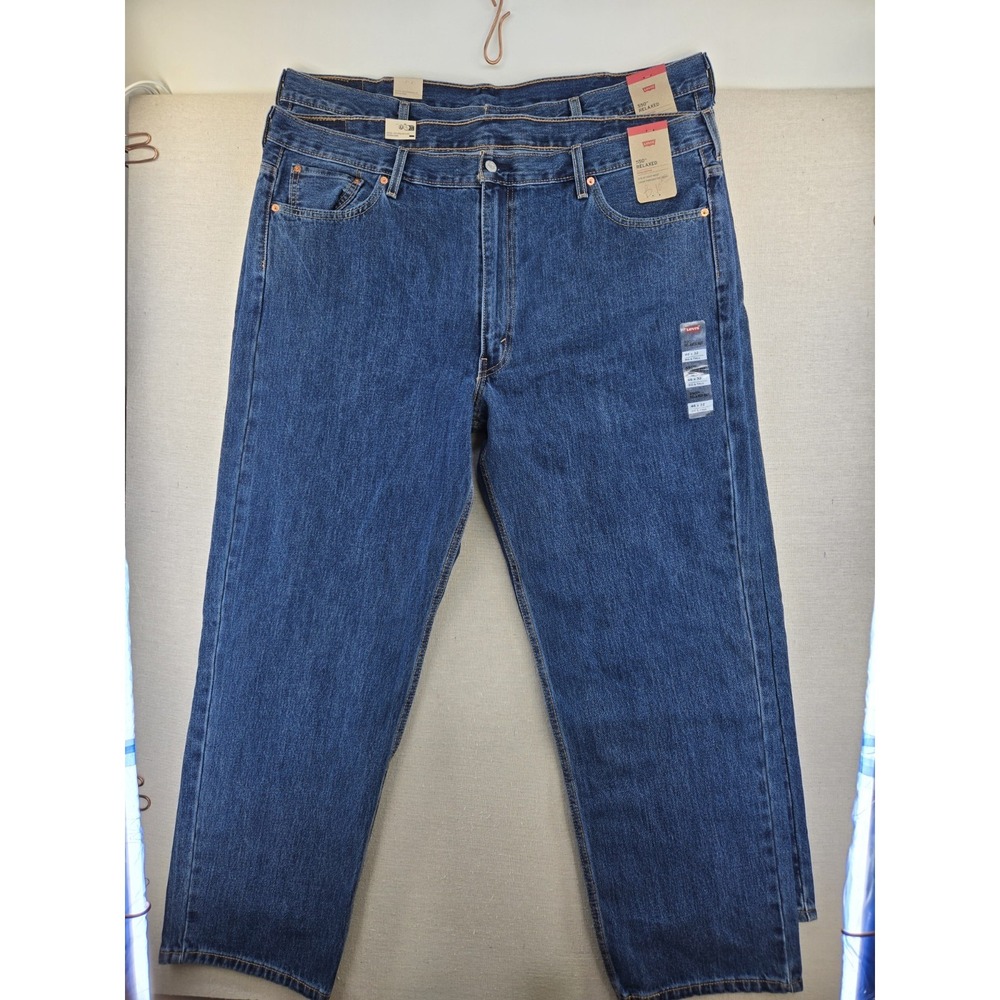 Lot Of 2 Levis 550 Mens 46x32 Relaxed Fit Jeans Pants Tapered Leg Blue Denim